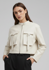 YVONNE - Luxury Short Sheepskin Leather Jacket
