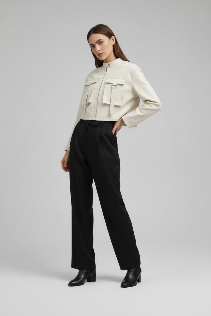 YVONNE - Luxury Short Sheepskin - quiet luxury, relaxed premium shot