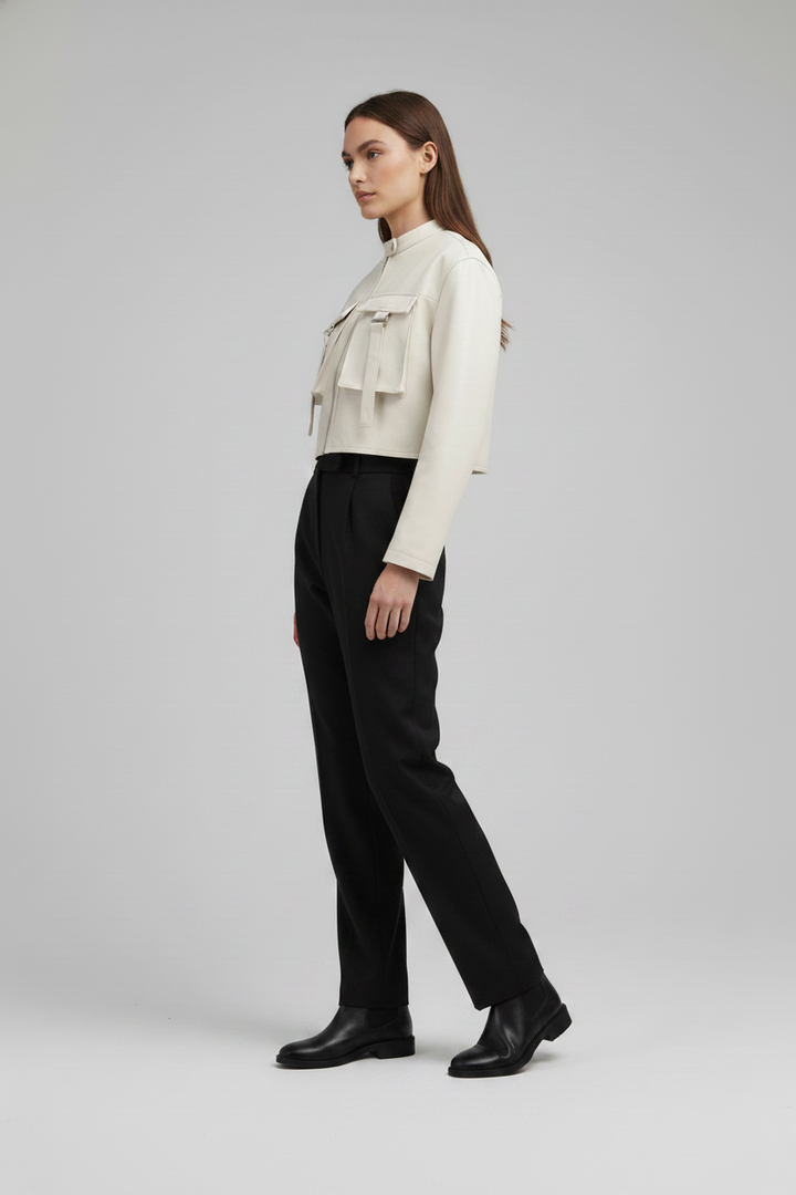 YVONNE - Luxury Short Sheepskin - side profile view